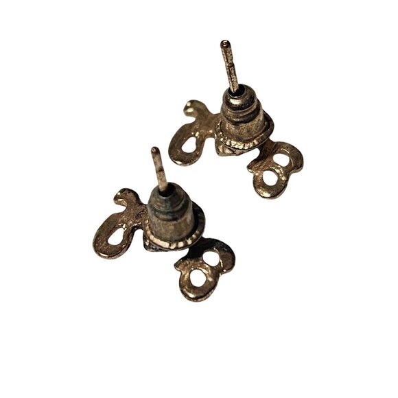 Elegant Gold Tone Love Script Stud Earrings Fashion Jewelry Gift for Her Women - Picture 2 of 3